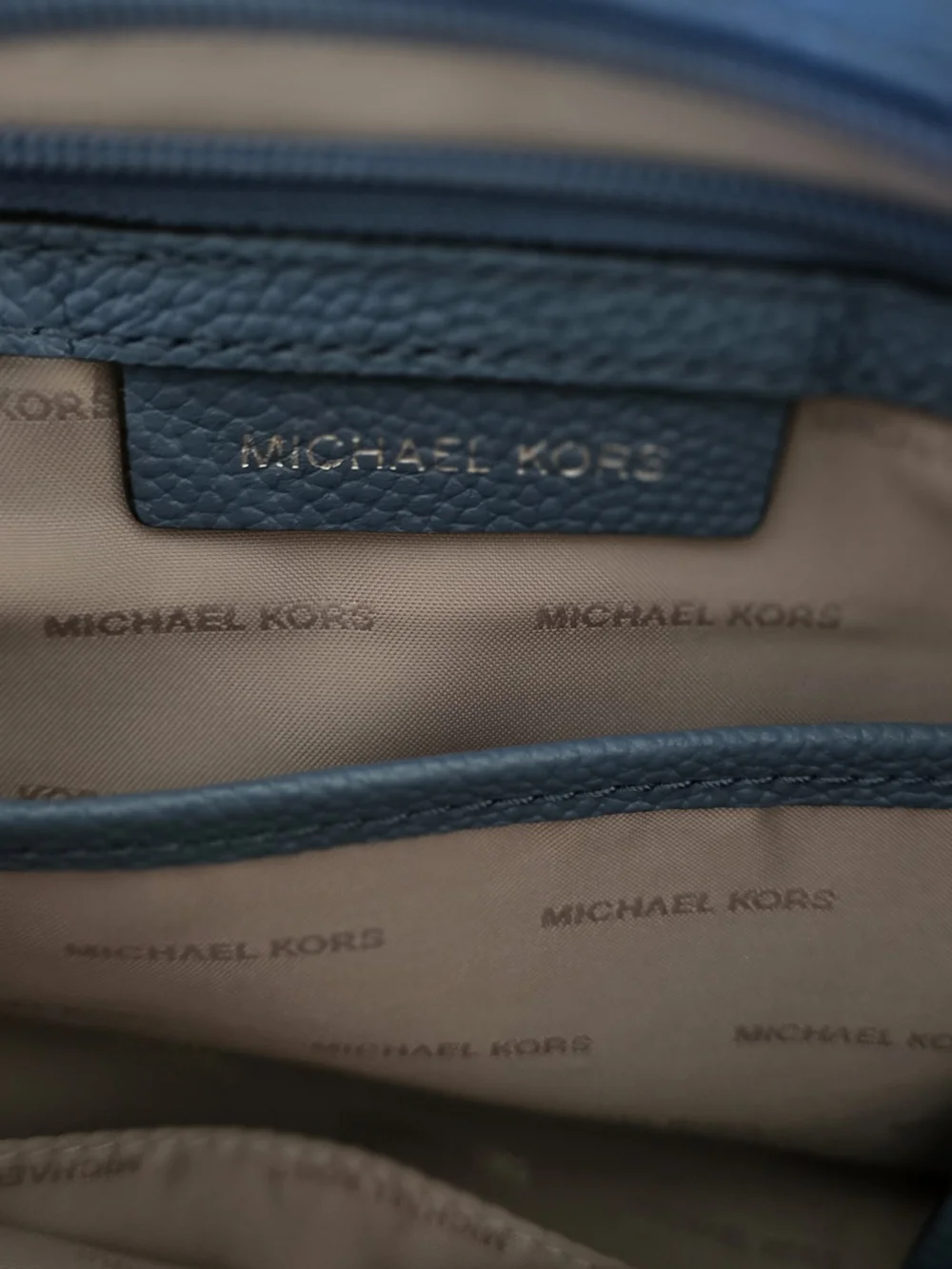 Michael Kors Light Blue Pebbled Leather Satchel with Silver Hardware - Picture 3 of 3